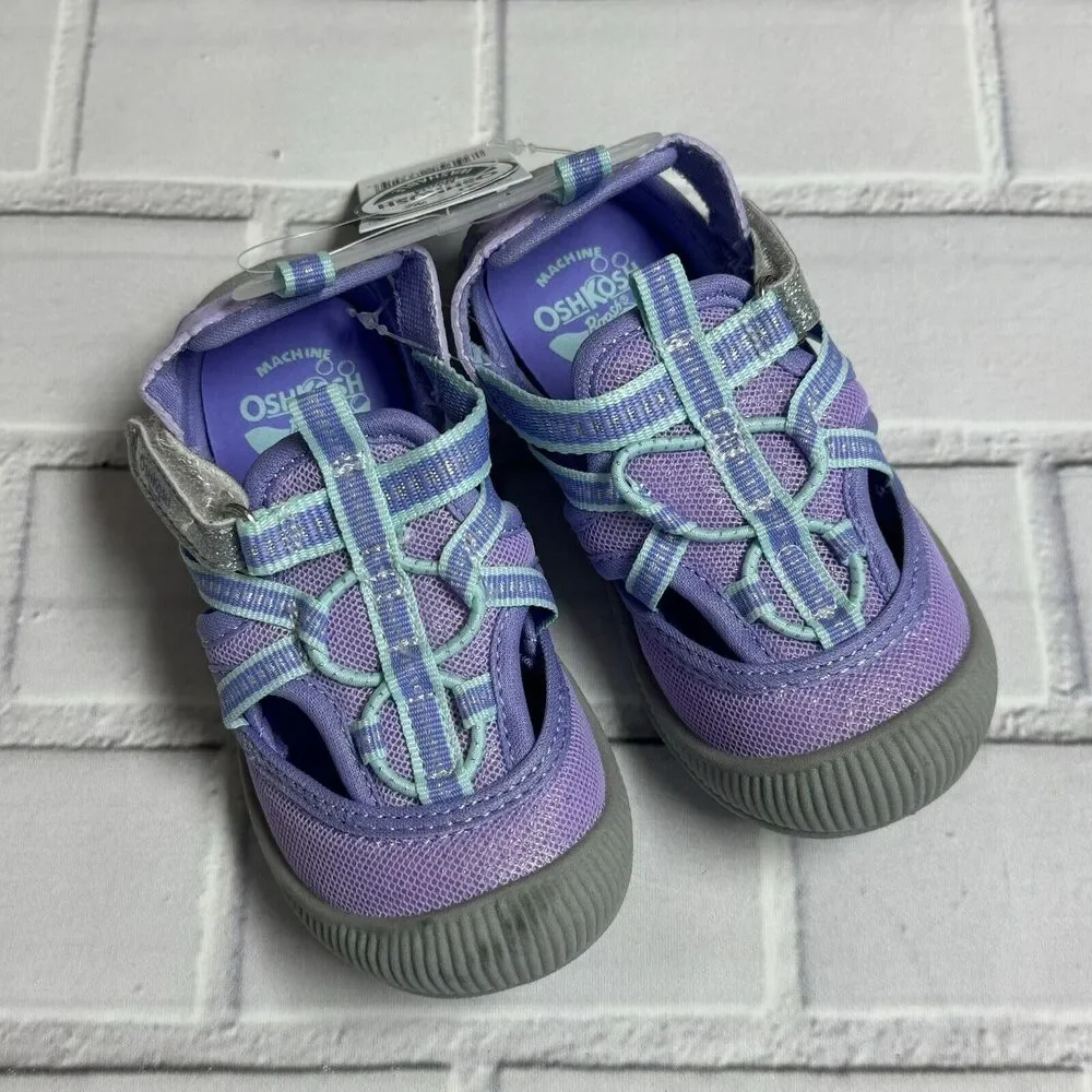 OshKosh Everplay Flexible Outsole Bump Toe Sandal Toddler Size 8 Purple Lilac